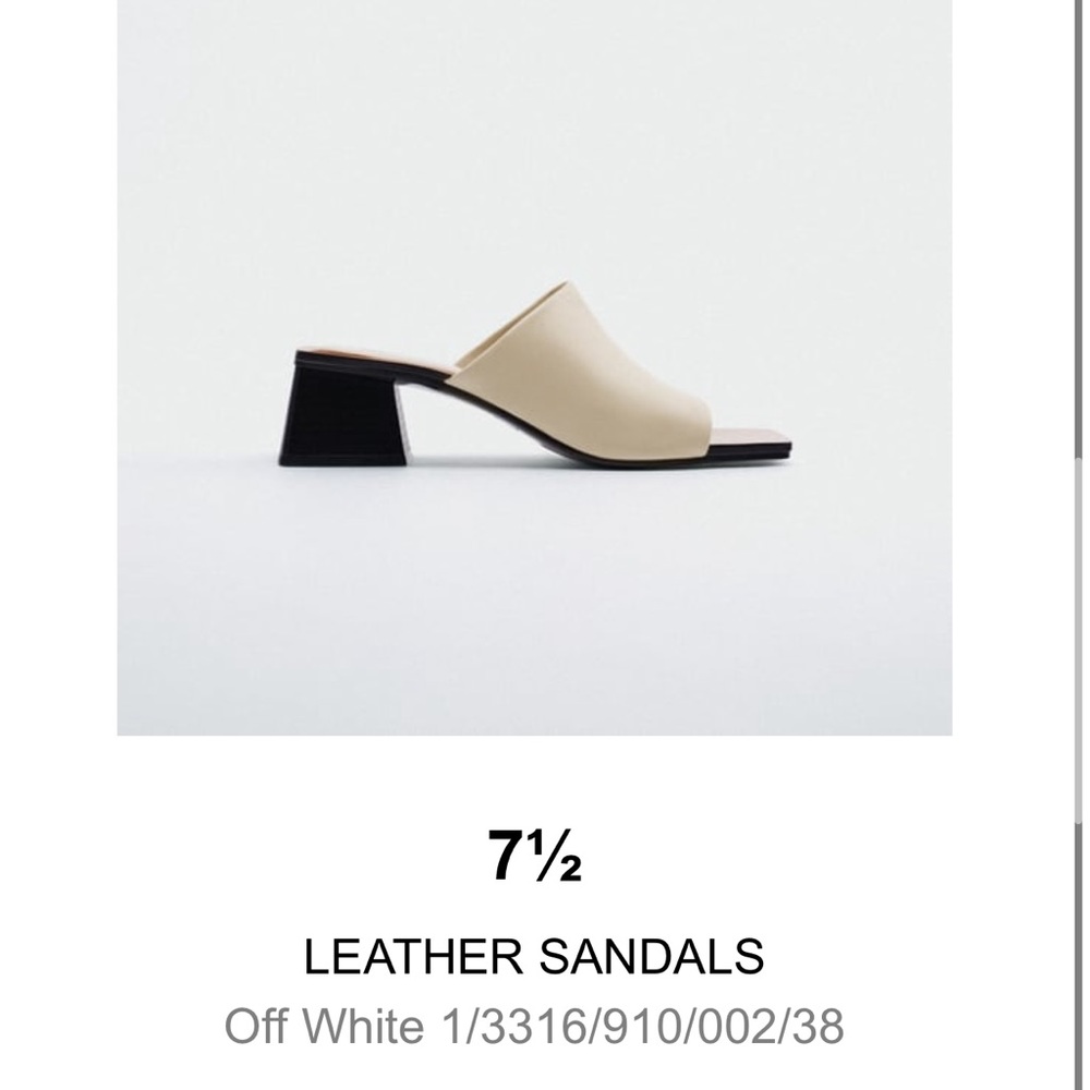 Zara white heeled sandals size 7.5, never been worn